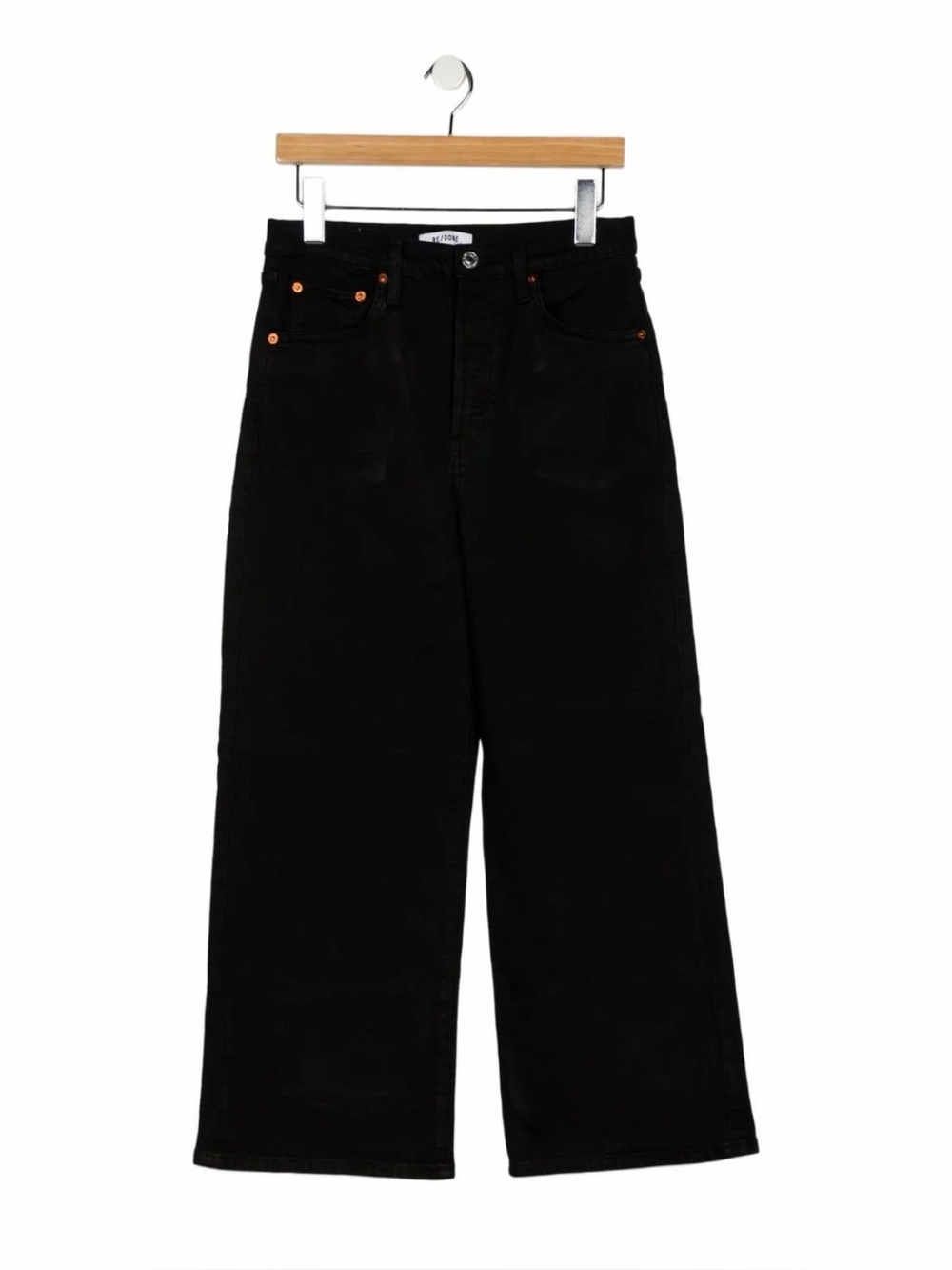 RE/DONE Wide Leg High-Rise Black Women's Jeans
